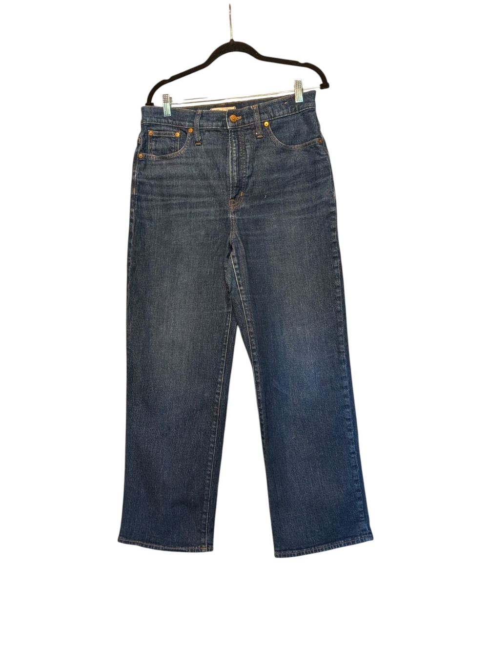 Madewell Women's Straight-Leg Jeans in Dark Blue Denim Size 30/29